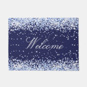 Navy Blue Name Monogram elegant Fußmatte (Vorderseite)