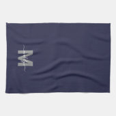 Navy-Blue Namensmonogramm Geschirrtuch (Horizontal)