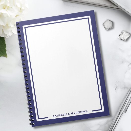 Navy-Blue Namensmonogramm Notizblock