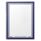 Navy-Blue Namensmonogramm Notizblock (Vorderseite)