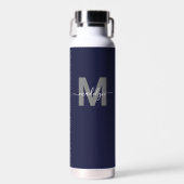 Navy-Blue Namensmonogramm Trinkflasche (Vorne)