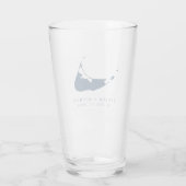 Navy Blue Nantucket Island ACK Gastgeschenk Hochze Glas (Rückseite)