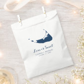 Navy Blue Nantucket Island Map Gastgeschenk Hochze Geschenktütchen (Ausgeschnitten)