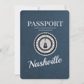 Navy Blue Nashville Passport Save the Date (Vorderseite)