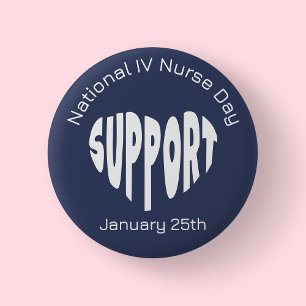 Navy Blue National IV Nurse Day Button