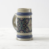 “Navy Blue Native Design” Bierglas (Vorderseite Links)