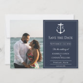 Navy Blue Naugram Foto Save the Date (Vorderseite)
