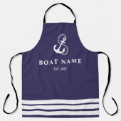 Navy Blue Nautic Anchor & Stripes Schürze (Vorderseite)