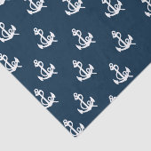 Navy Blue Nautic Boat Anchor Muster Seidenpapier (Ausschnitt)