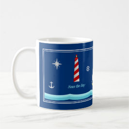 Navy Blue Nautic Coffee Tasse für Bootsliebhaber