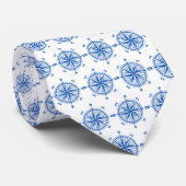 Navy Blue Nautic Compass Krawatte (Gerollt)