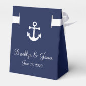 Navy Blue Nautic Gastgeschenk Hochzeit Boxen mit A Geschenkschachtel (Rückseite)