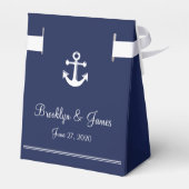 Navy Blue Nautic Gastgeschenk Hochzeit Boxes Zelt Geschenkschachtel (Rückseite)