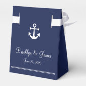 Navy Blue Nautic Gastgeschenk Hochzeit Boxes Zelt Geschenkschachtel (Rückseite)