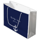 Navy Blue Nautic große Geschenktaschen für Hochzei Geschenktüte (Vorderseite Schrägansicht)