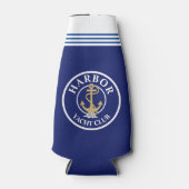 Navy Blue Nautic Mit Monogramm Bottle Cooler Flaschenkühler (Vorderseite)