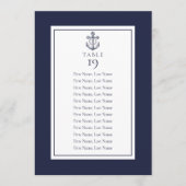 Navy Blue Nautic Seekarte Tischnummer (Vorderseite)