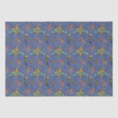 Navy Blue Nautic Star Custom Text Marine Seidenpapier (Vorderseite)