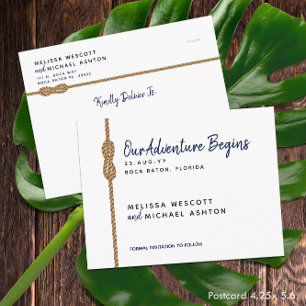 Navy Blue Nautical Adventure fängt Save the Date a Ankündigungspostkarte