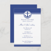 Navy Blue Nautical Anchor Bridal Dusche Einladung (Vorne/Hinten)
