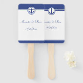 Navy Blue Nautical Anchor Fächer (Vorne und Hinten)