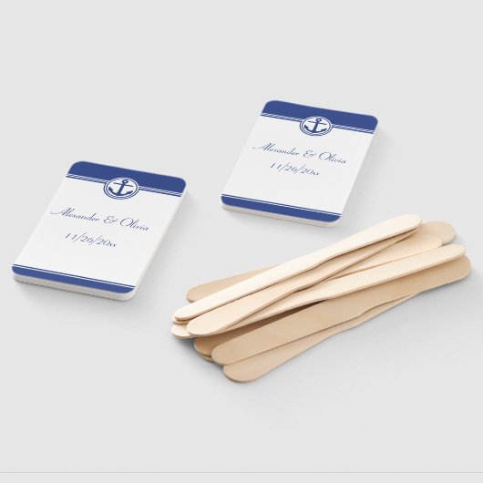 Navy Blue Nautical Anchor Fächer (Non-assembled)