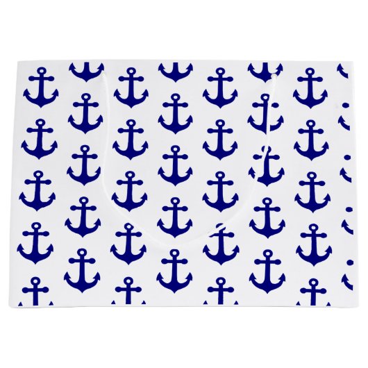 Navy blue nautical anchor  große geschenktüte (Vorderseite)