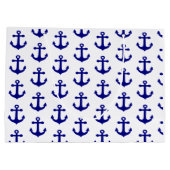 Navy blue nautical anchor  große geschenktüte (Rückseite)
