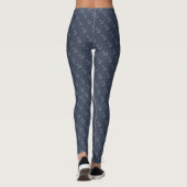 Navy Blue Nautical Anchor Leggings (Rückseite)