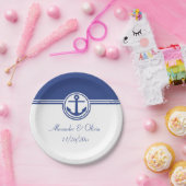 Navy Blue Nautical Anchor Pappteller (Party)