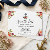 Navy Blue Nautical Anchor Save the Date