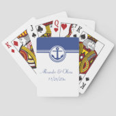Navy Blue Nautical Anchor Spielkarten (Rückseite)