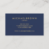 Navy Blue Nautical Anchor Visitenkarte (Rückseite)