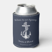 Navy Blue Nautical Anchor Wedding Dosenkühler (Kanne Vorderseite)