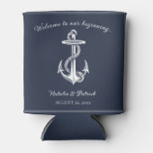Navy Blue Nautical Anchor Wedding Dosenkühler (Vorderseite)
