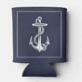 Navy Blue Nautical Anchor Wedding Dosenkühler (Rückseite)