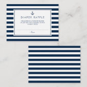 Navy Blue Nautical Baby Duwer Diaper Raffel Begleitkarte (Vorne/Hinten)
