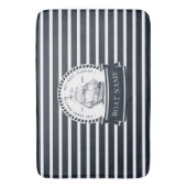 Navy Blue Nautical Boat Personalisiert Badematte (Vorderseite Vertikal)