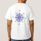 Navy Blue Nautical Compass Rose T-Shirt (Rückseite)