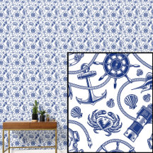 Navy Blue Nautical Design auf Weiß