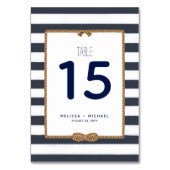 Navy Blue Nautical Knot Tischnummer (3.5x5) (Rückseite)