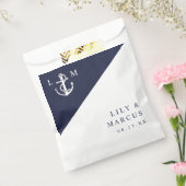 Navy Blue Nautical Minimalistisch Monogram Wedding Geschenktütchen (Versiegelt)