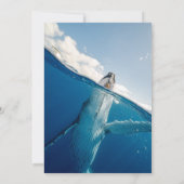 Navy Blue Nautical Ocean Whale Boho Beach Hochzeit Einladung (Rückseite)