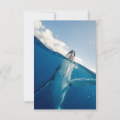 Navy Blue Nautical Ocean Whale Boho Beach Hochzeit RSVP Karte (Rückseite)