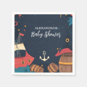 Navy Blue Nautical Pirate Baby Dusche Serviette (Vorderseite)