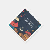 Navy Blue Nautical Pirate Baby Dusche Serviette (Ecke)