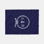 Navy Blue Nautical Rope and Anchor Mit Monogramm Fleecedecke (Vorderseite (Horizontal))