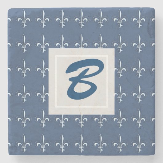 Navy Blue Nautical Rope and Anchor Steinuntersetzer (Vorderseite)