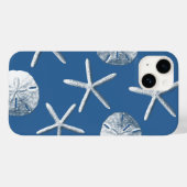 Navy Blue Nautical Seashells Case-Mate iPhone Hülle (Rückseite (Horizontal))