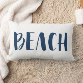 Navy Blue Nautical Stripe Beach House Lendenkissen